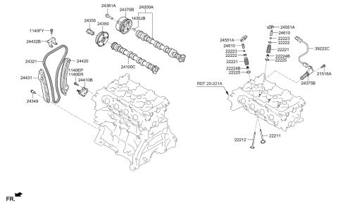 2017 Kia Niro Cvvt Assembly-Exhaust Diagram for 2437004000