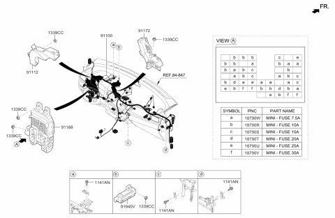 2017 Kia Niro Instrument Panel Junction Box Assembly Diagram for 91950G5020