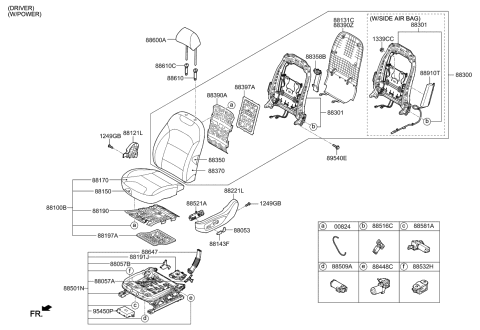 2019 Kia Niro Guide Assembly-Headrest Diagram for 88720C1000WK