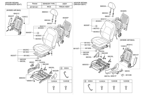 2017 Kia Rio Track Assembly-Front Seat P Diagram for 886001W050