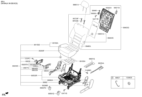 2020 Kia Sorento 2Nd Back Covering Assembly Diagram for 89460C6210C61