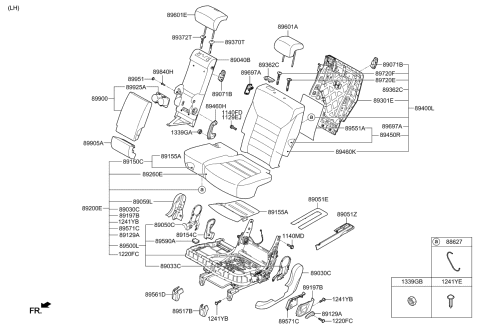 2019 Kia Sorento 2Nd Seat Covering Assembly Diagram for 89160C6201C61