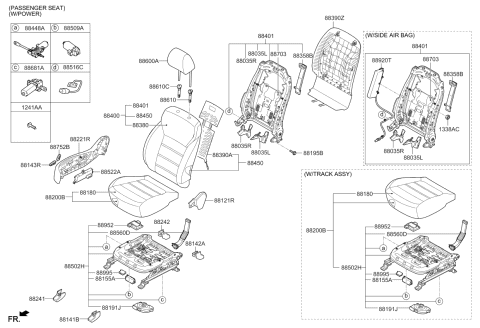 2020 Kia Sorento Front Back Covering Assembly Diagram for 88460C6501C61