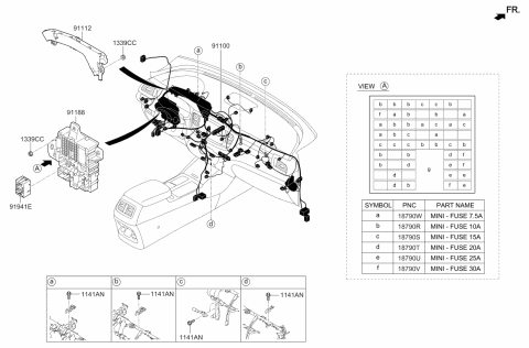 2020 Kia Sorento Wiring Assembly-Main Diagram for 91150C6190