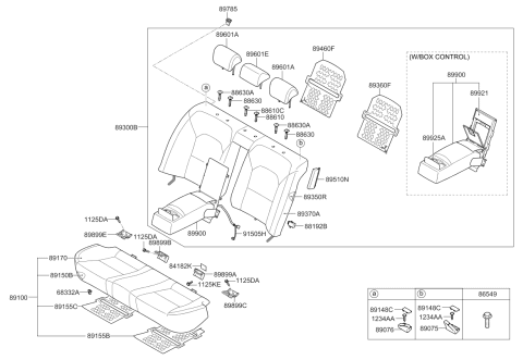 2015 Kia Cadenza Rear Seat Cushion Cover Diagram for 891703R820GXT