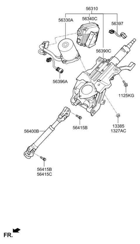 2015 Kia Cadenza Joint Assembly-Steering Diagram for 564003R401
