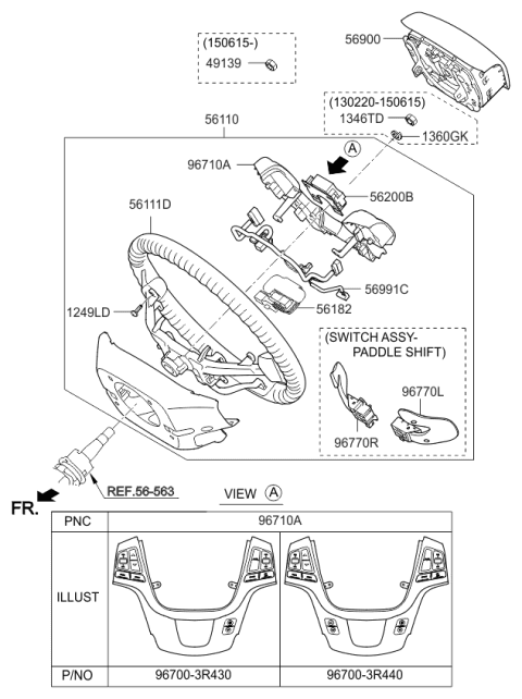 2015 Kia Cadenza Switch Assembly-Steering Remote Diagram for 967002P360WK8