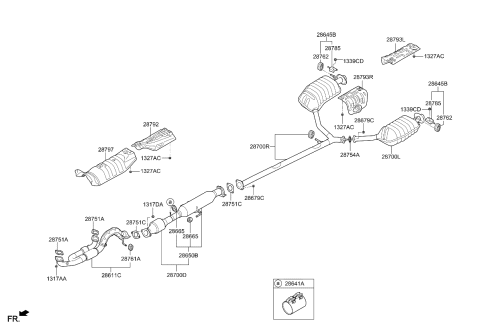 2014 Kia Cadenza Hanger-Exhaust Pipe Diagram for 287803V000
