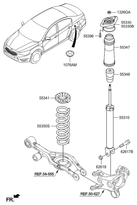 2013 Kia Cadenza Rear Shock Absorber & Spring Diagram