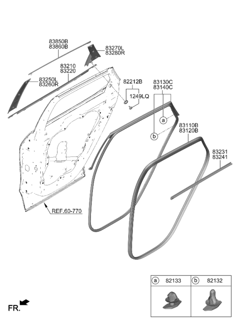 2023 Kia Sportage W/STRIP ASSY-RR DR B Diagram for 83210P1100