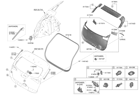 2023 Kia Sportage COVER-T/GATE RR LAMP Diagram for 81713DW000