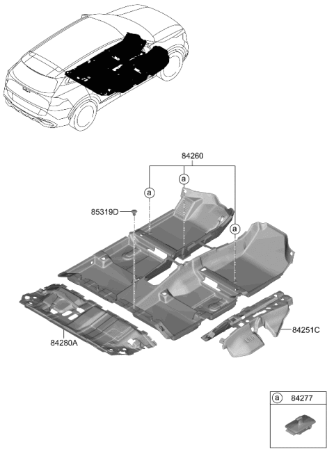 2023 Kia Sportage CARPET ASSY-REAR FLO Diagram for 84265DW000WK