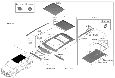 2024 Kia Sportage COVER-PANORAMAROOF D Diagram for 81664P1000