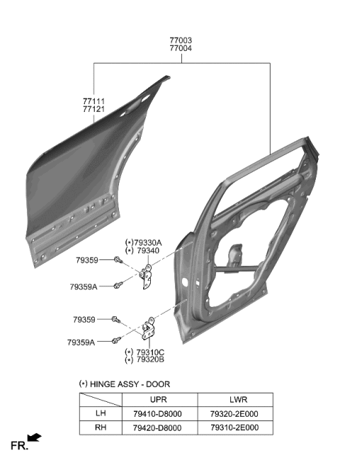 2024 Kia Sportage PANEL-REAR DOOR OUTE Diagram for 77111P1000