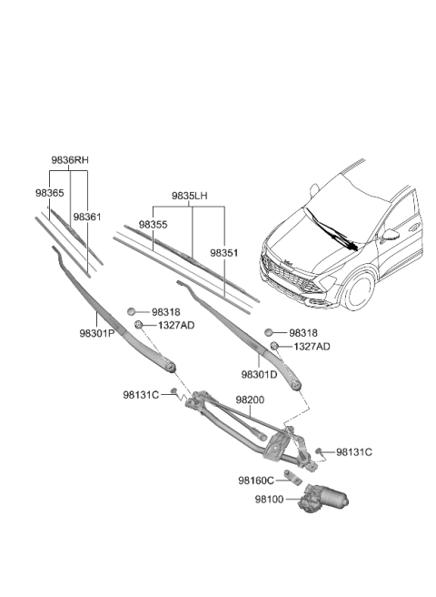 2023 Kia Sportage Windshield Wiper Diagram