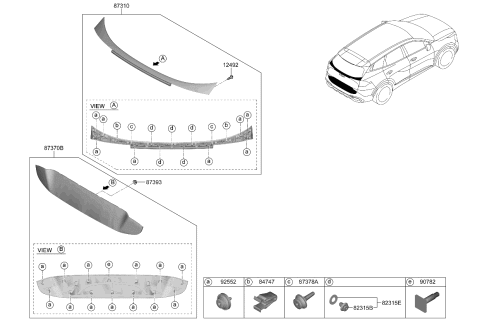 2024 Kia Sportage CLIP-BACK PANEL MOUL Diagram for 87381R0000