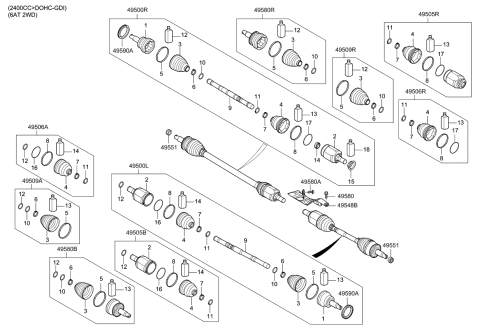 2015 Kia Sorento Joint & Boot Kit-Front Diagram for 49580C5200