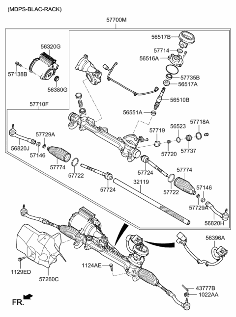 2015 Kia Sorento End Assembly-Tie Rod,RH Diagram for 56825C1090