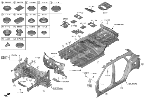 2021 Kia Seltos Partition Assembly-ENG/R Diagram for 84190K0000