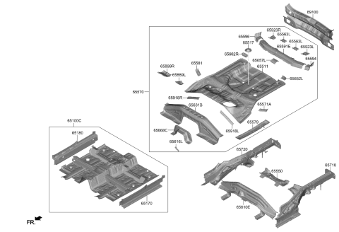 2022 Kia Seltos Panel Assembly-Floor,Ctr Diagram for 65100Q5001
