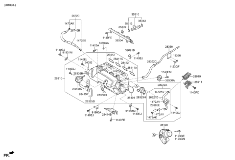 2009 Kia Forte Koup Manifold Assembly-Intake Diagram for 283102G200