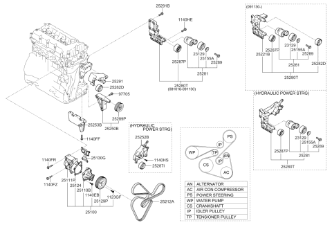 2009 Kia Forte Koup Pump Assembly-Water Diagram for 251002G000