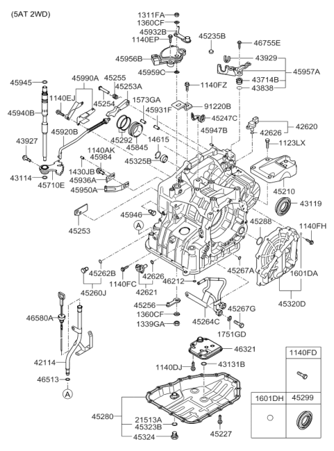 2011 Kia Forte Pan Assembly-Automatic Transaxle Oil Diagram for 4528023001