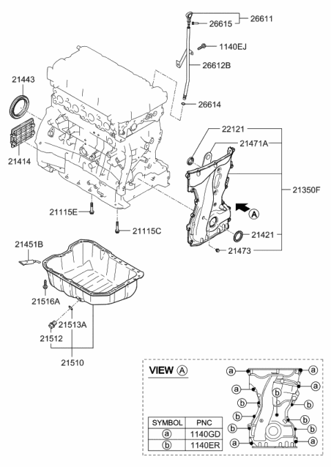 2009 Kia Forte Pan Assembly-Engine Oil Diagram for 2151025001