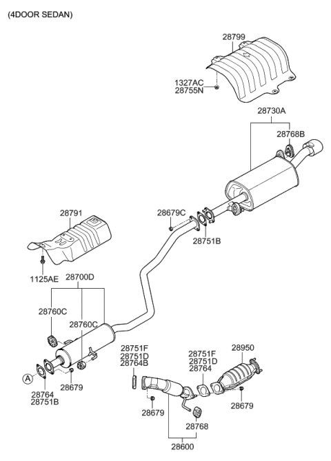 2010 Kia Forte Front Exhaust Pipe Diagram for 286101M200