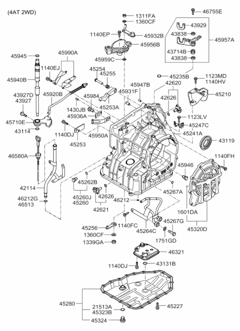 2010 Kia Forte Koup Auto Transmission Case Diagram 5
