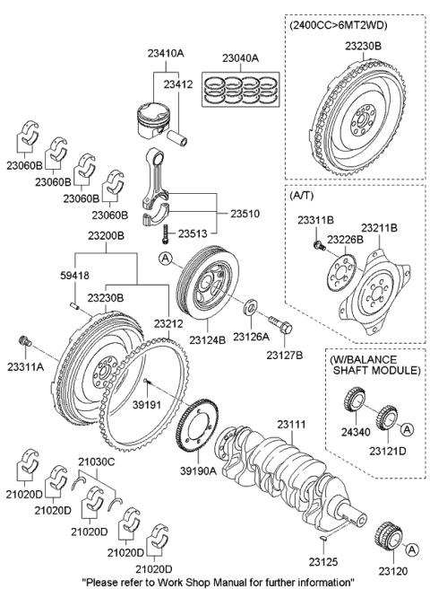 2011 Kia Forte Koup Crankshaft & Piston Diagram 1