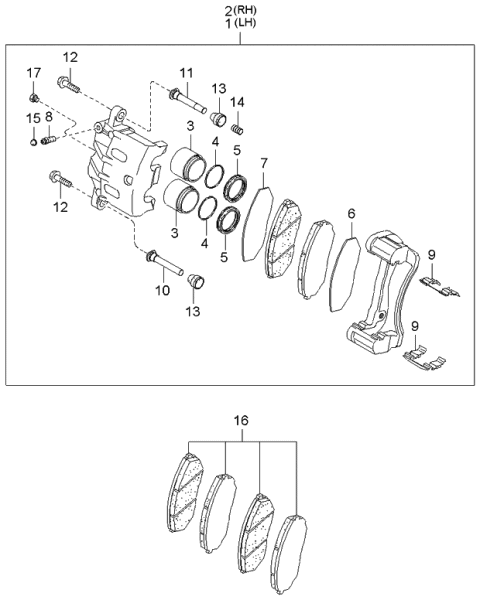 2006 Kia Sorento Pin Boot Diagram for 581643E200