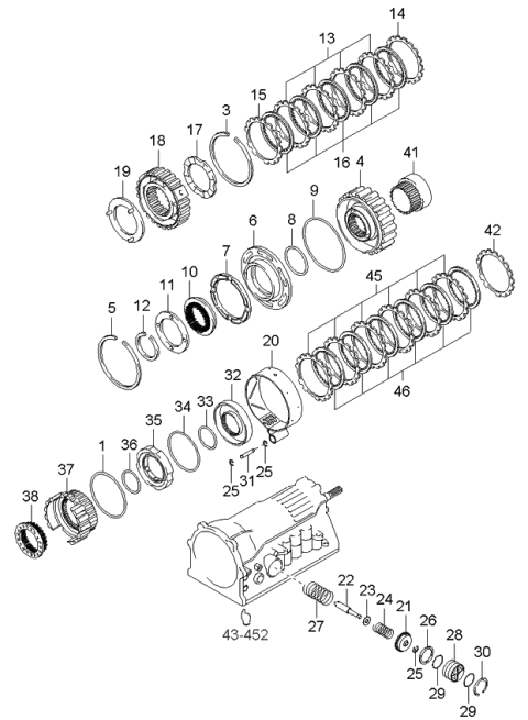 2005 Kia Sorento O-Ring Seal Diagram for 454224A030