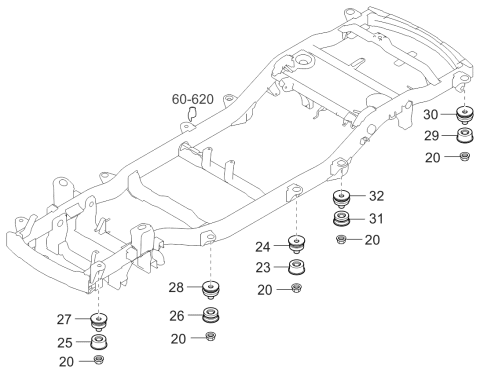 2006 Kia Sorento Rubber Assembly-Body Mounting Diagram for 841633E000