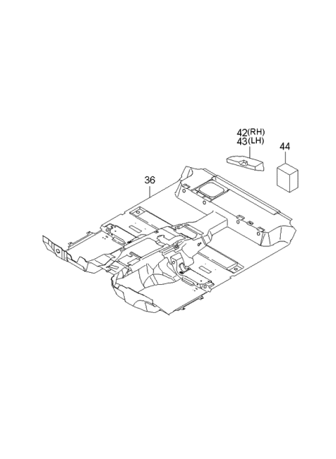 2004 Kia Sorento Carpet Assembly-Floor Diagram for 842703E110FC