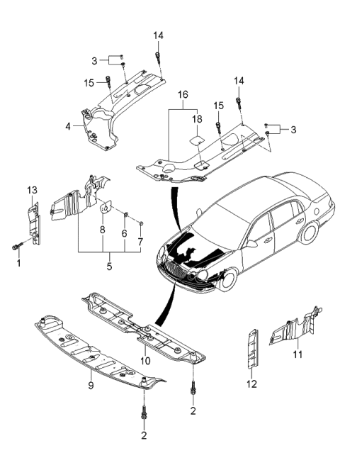 2006 Kia Amanti Panel Assembly-Under Cover Diagram for 291003F100