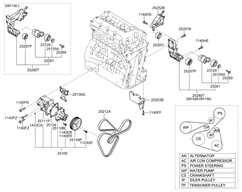 2011 Kia Sorento Coolant Pump Diagram