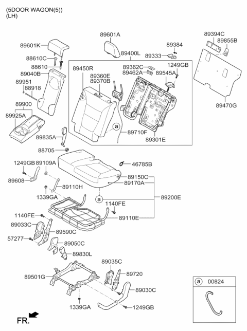 2009 Kia Sorento Cushion Assembly-2ND Seat Diagram for 891001U310SAL