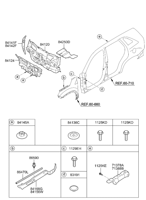 2011 Kia Sorento Insulator-Dash Panel Diagram for 841241U000