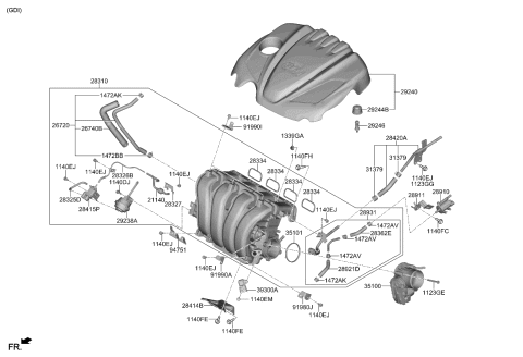 2011 Kia Sorento Intake Manifold - Diagram 2