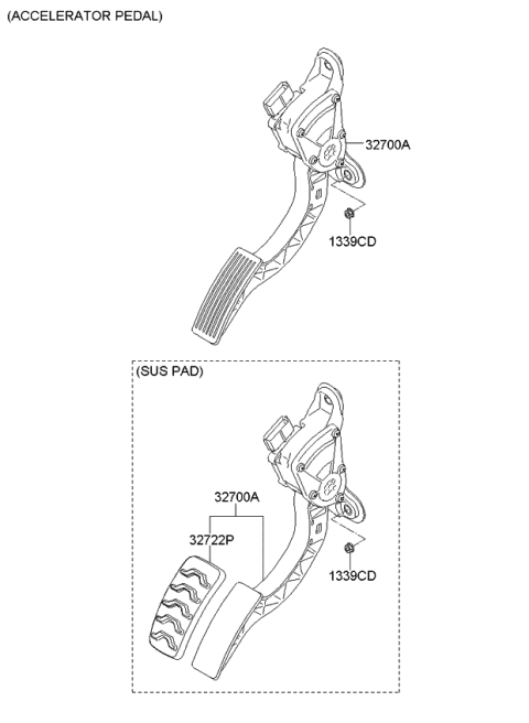2011 Kia Sorento Accelerator Pedal - Diagram 1