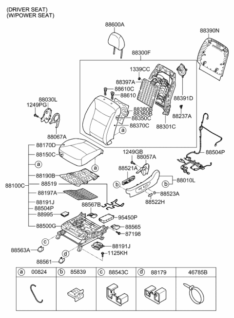 2010 Kia Sorento Heater-Front Seat Cushion Diagram for 881902P020