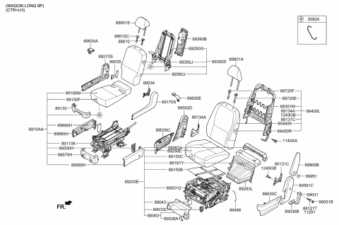 2015 Kia Sedona Back Assembly-2ND Seat,L Diagram for 89300A9080DLE
