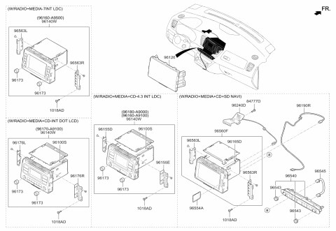 2015 Kia Sedona Audio Assembly Diagram for 96180A9800WAC