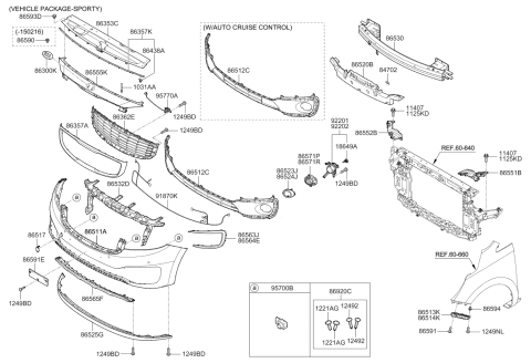2016 Kia Sedona Cap-Front Hook Diagram for 86517A9000