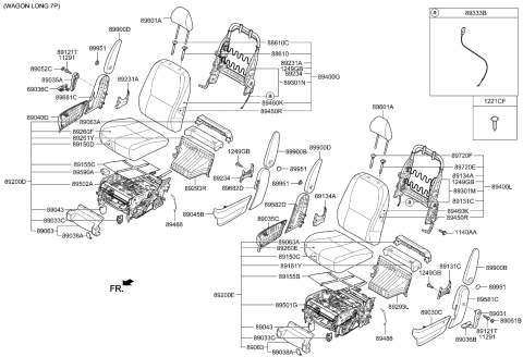 2017 Kia Sedona Rear Seat Back Armrest Assembly, Right Diagram for 89910A9530DLF
