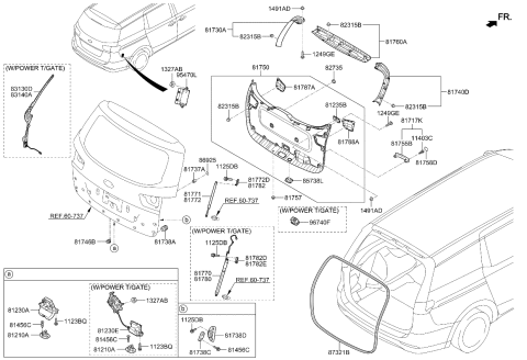 2019 Kia Sedona Panel Assembly-Tail Gate Diagram for 81750A9100GBU