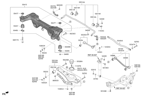 2019 Kia Sedona Bush-Rear Assist Arm Diagram for 55253A9100