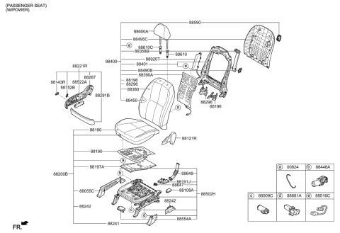 2021 Kia Sedona Cover-Front Seat Mounting Front Diagram for 88682A9000BQ