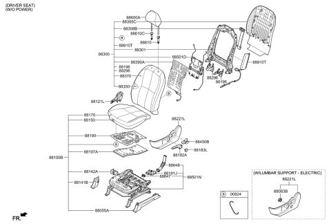 2021 Kia Sedona Switch Assembly-L/SUPPOR Diagram for 88195A9040GBU